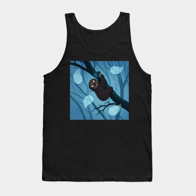 Sloth on blue Tank Top by Freeminds